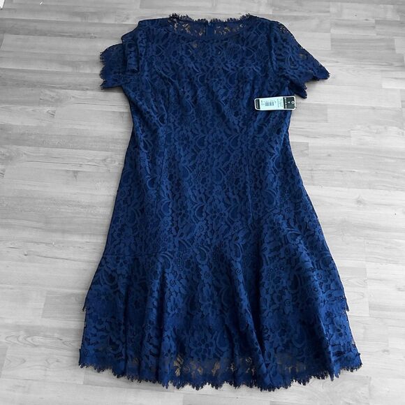 Shani Collection Blue Lace Cocktail Dress NWT Size 16 - Picture 10 of 10